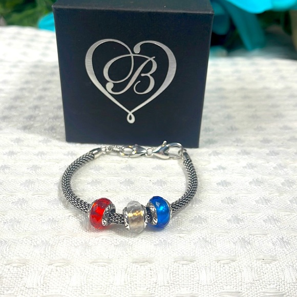 Jewelry | Brighton Bracelet Silver Red Blue Patriotic | Poshmark